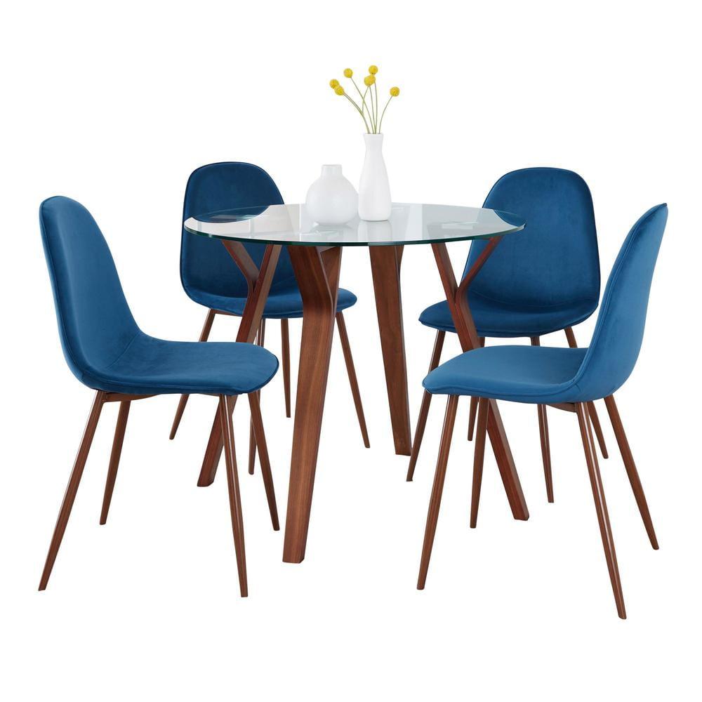 Folia 5 - Piece Glass Top Dining Set