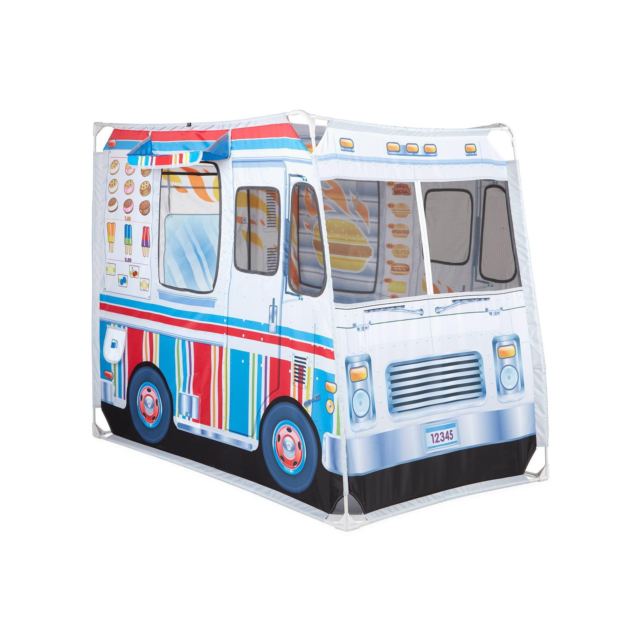 Large Blue and Red Fabric Food Truck Play Tent