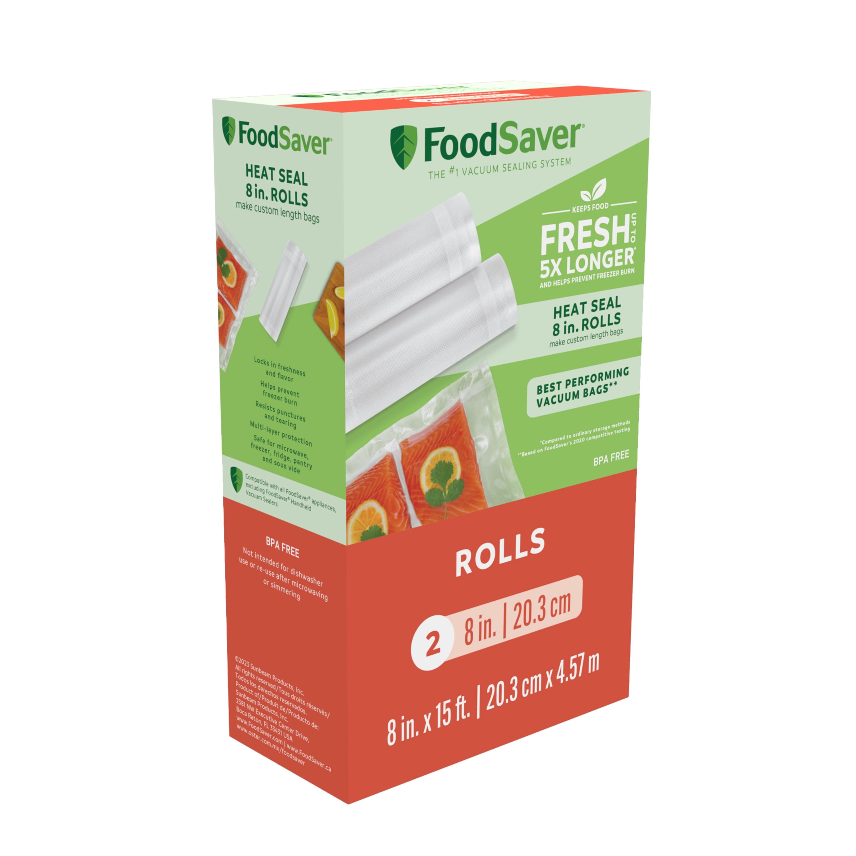 FoodSaver 8" x 15' Vacuum Seal Roll 2pk