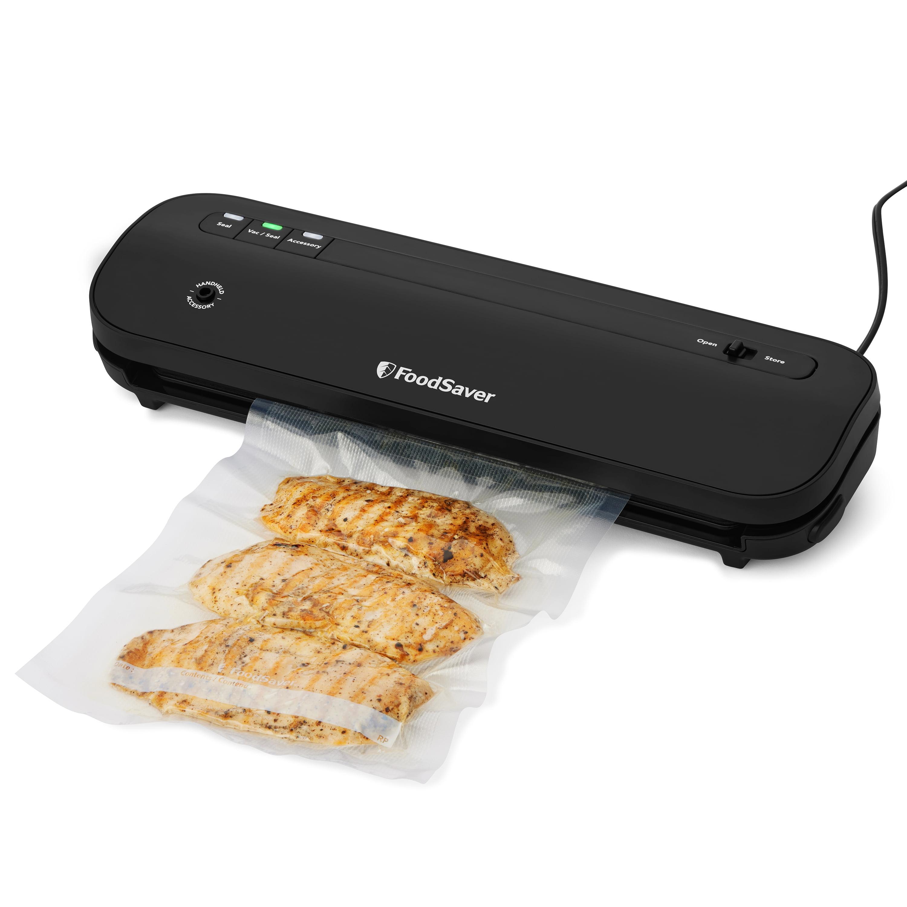 FoodSaver Space-Saving Vacuum Sealer with Bags and Roll Black: Compact Food Savers Vacuum System, Plastic & Metal