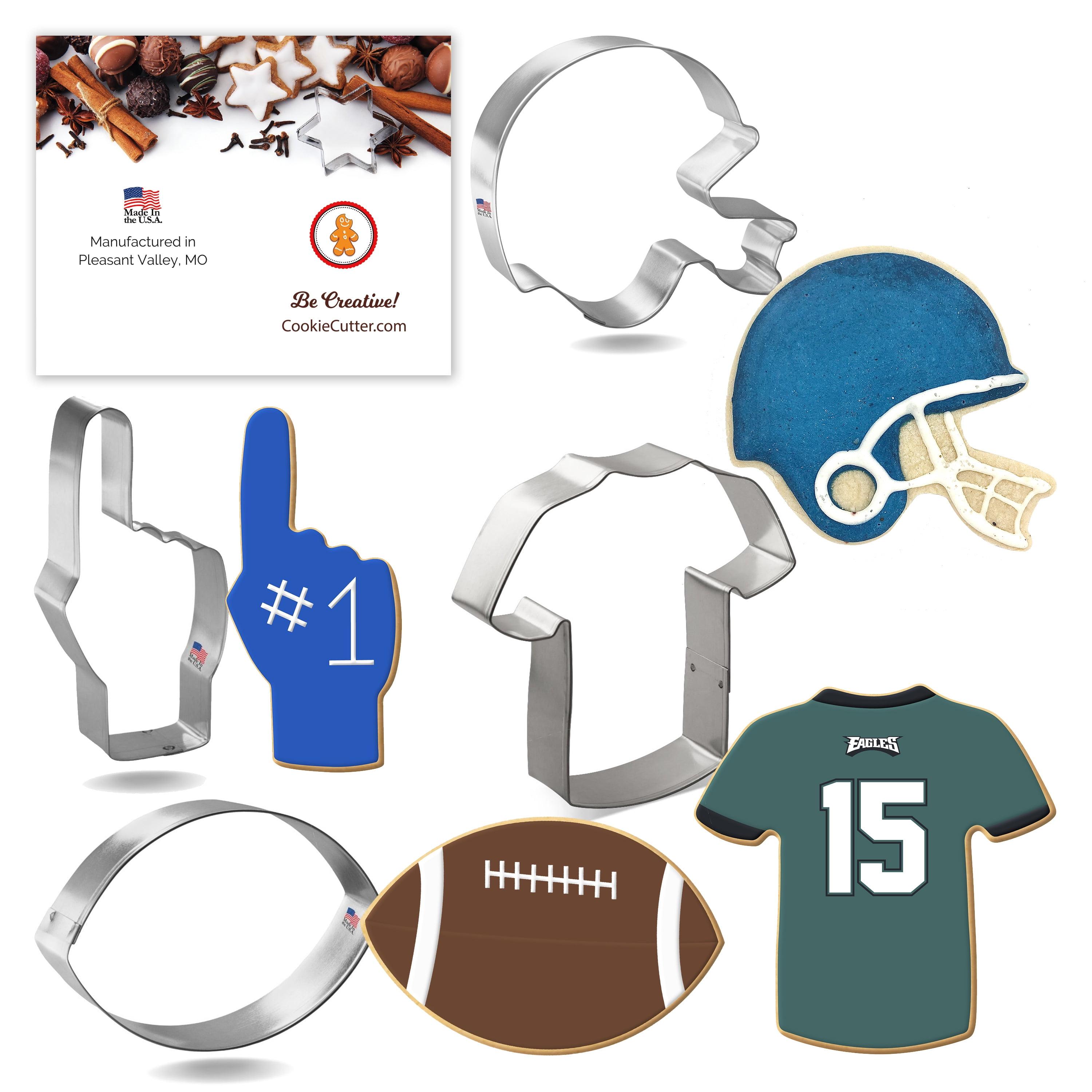 Football Themed Tin-Plated Steel Cookie Cutter Set