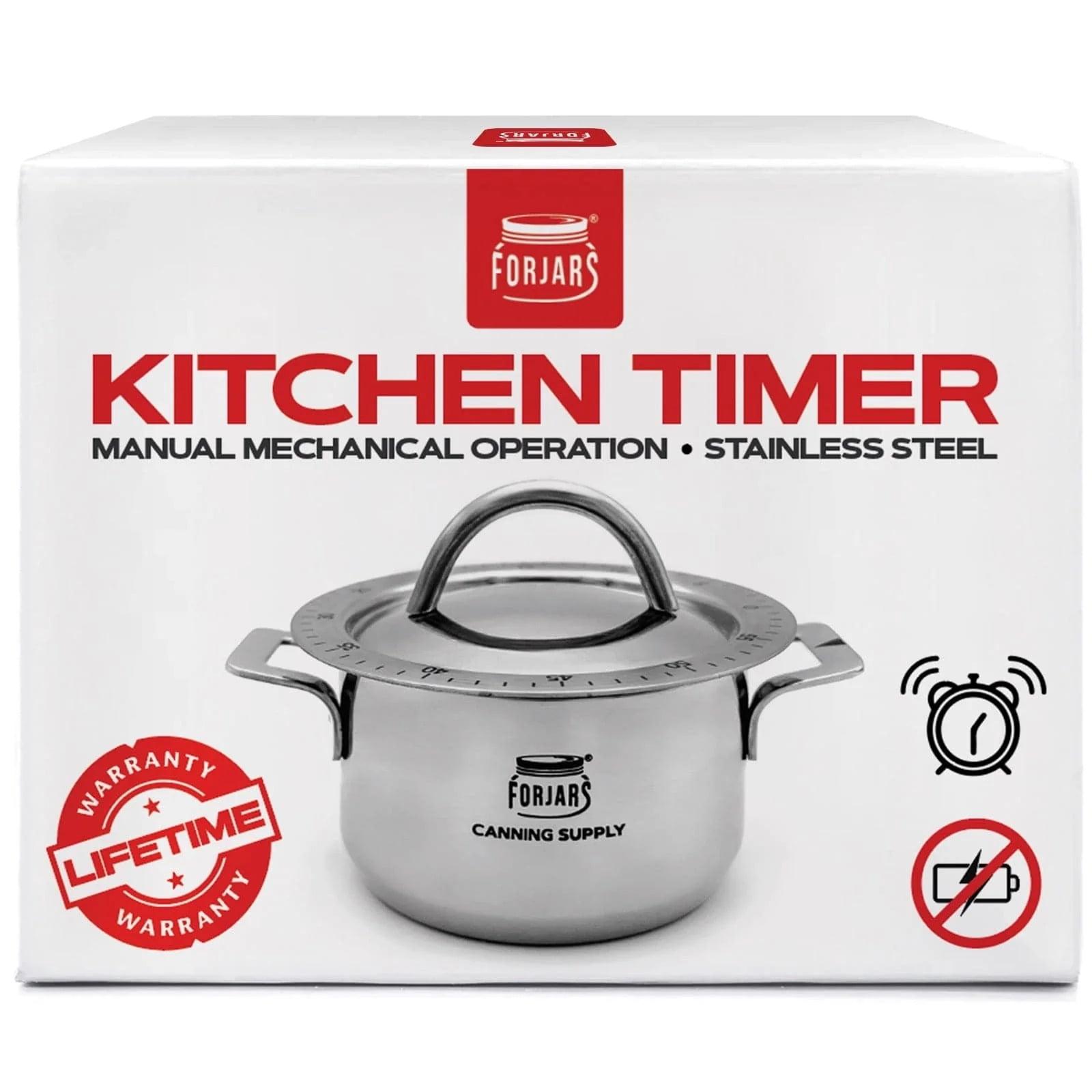 Stainless Steel Pot-Shaped Manual Kitchen Timer