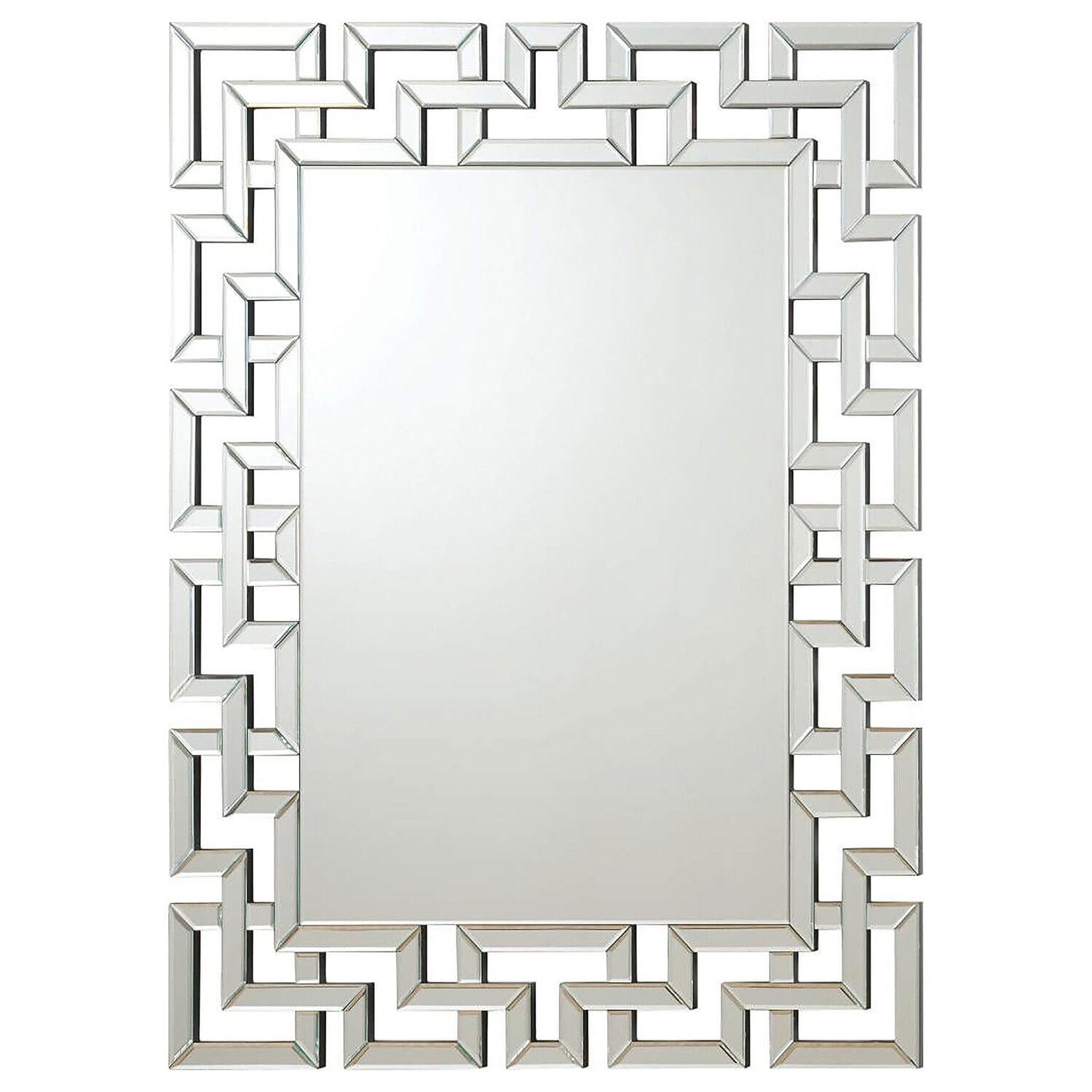 Greek Key Design Frameless Full-Length Wall Mirror