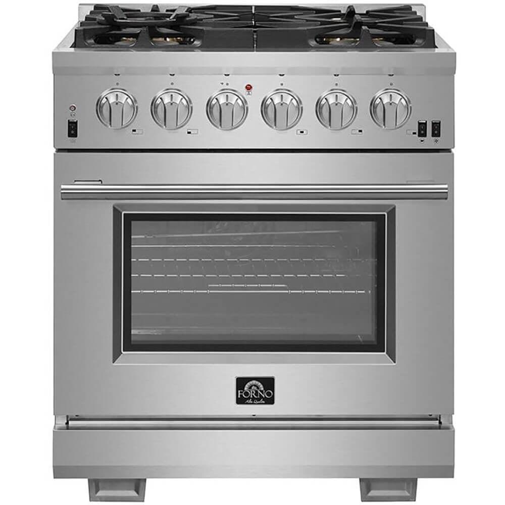 Forno 30" Stainless Steel Dual Fuel Range with Griddle