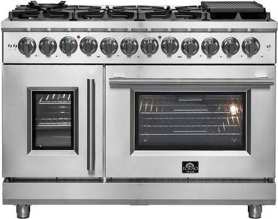 Alta Qualita Massimo 48-inch Freestanding Dual Fuel Range Stainless Steel, 8 Burners, 6.58 cu.ft.