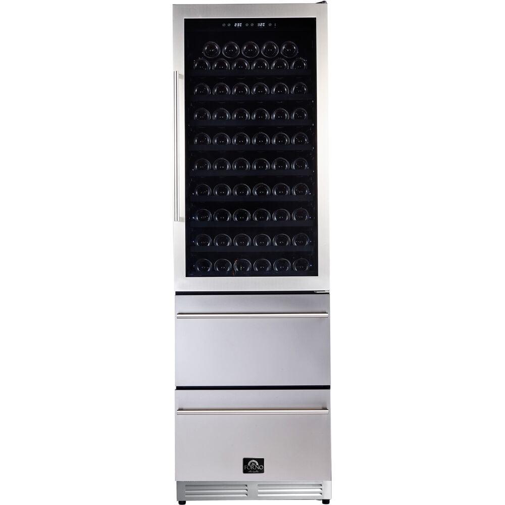 Forno 24" Stainless Steel Dual Zone Wine Cooler with Interior Lighting