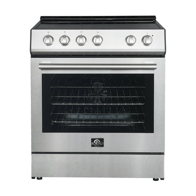 Leonardo Espresso 30-inch Slide-In Electric Range in Stainless-Steel, Black or White, 4 Elements, 7,100 Watts, 5.0 cu.ft. Oven with Convection Fan