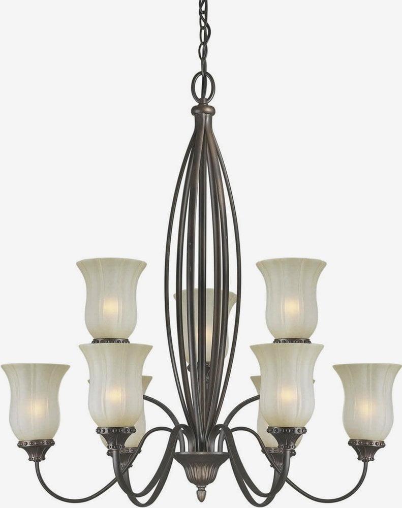 Forte Lighting 2333-09 32Wx35h 9 Light Chandelier - Bronze