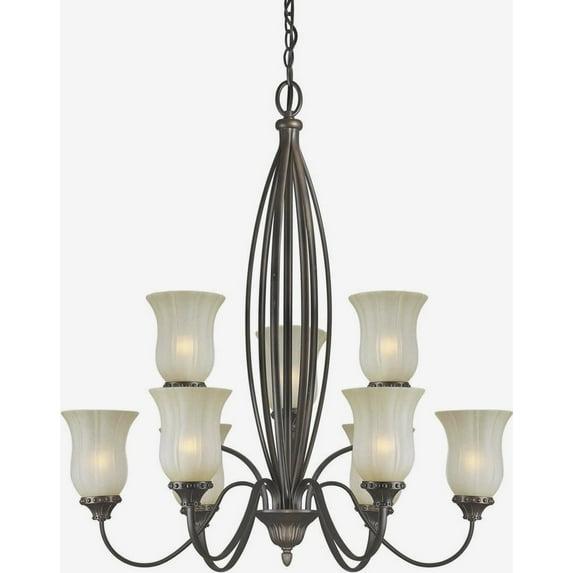 Forte Lighting 2333-09 32Wx35h 9 Light Chandelier - Bronze