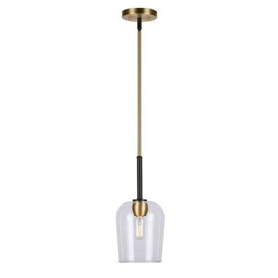 Forte Lighting 2726-01 Palmer 7" Wide Mini Pendant - Black and Soft Gold