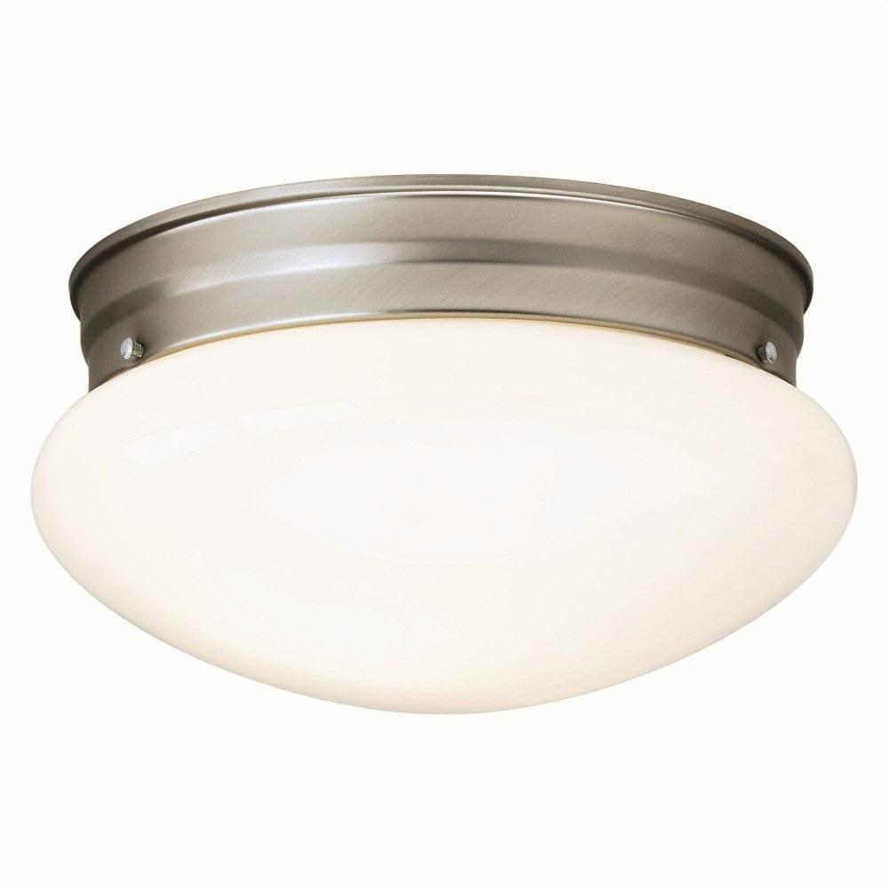 Sleek Brushed Nickel 5'' Flush Mount Ceiling Light with Glass Shade