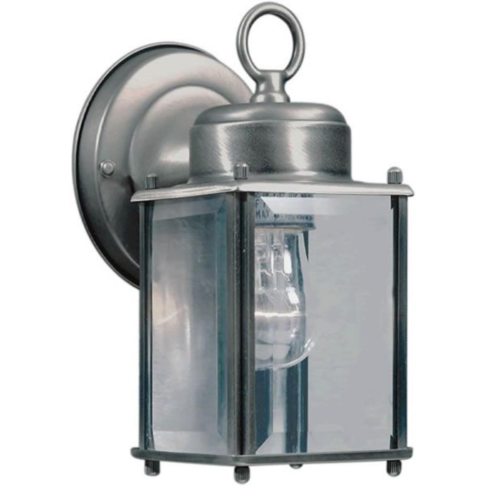 Olde Nickel 8" Dimmable Lantern Sconce, Direct Wired