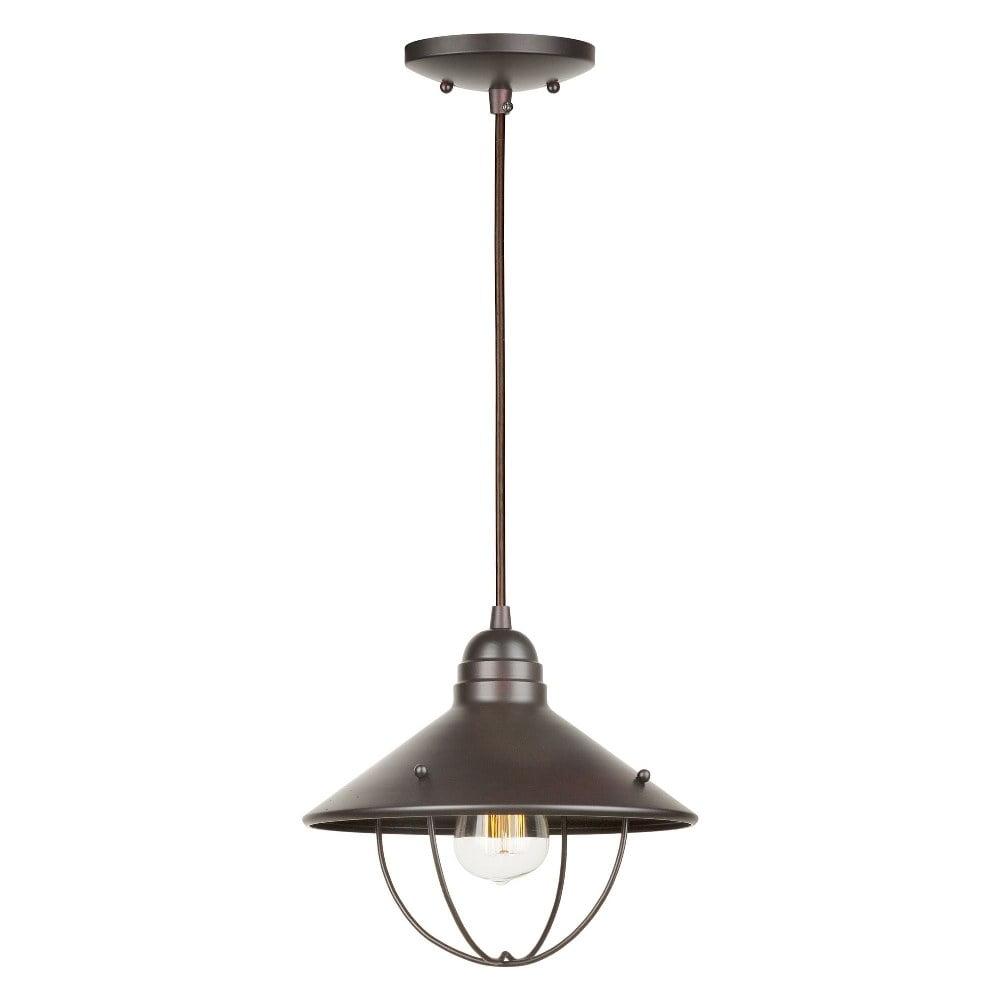 Dalyn Antique Bronze 9.25" Mini Pendant with Aluminum Shade