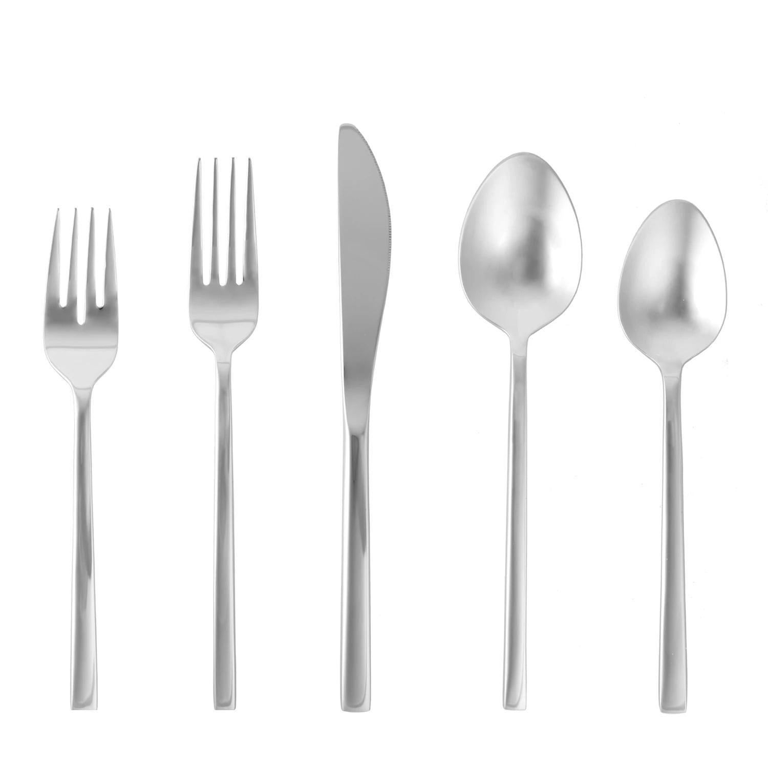 Arezzo Brushed 20 Piece 18/10 Stainless Steel Flatware Set, Service for 4