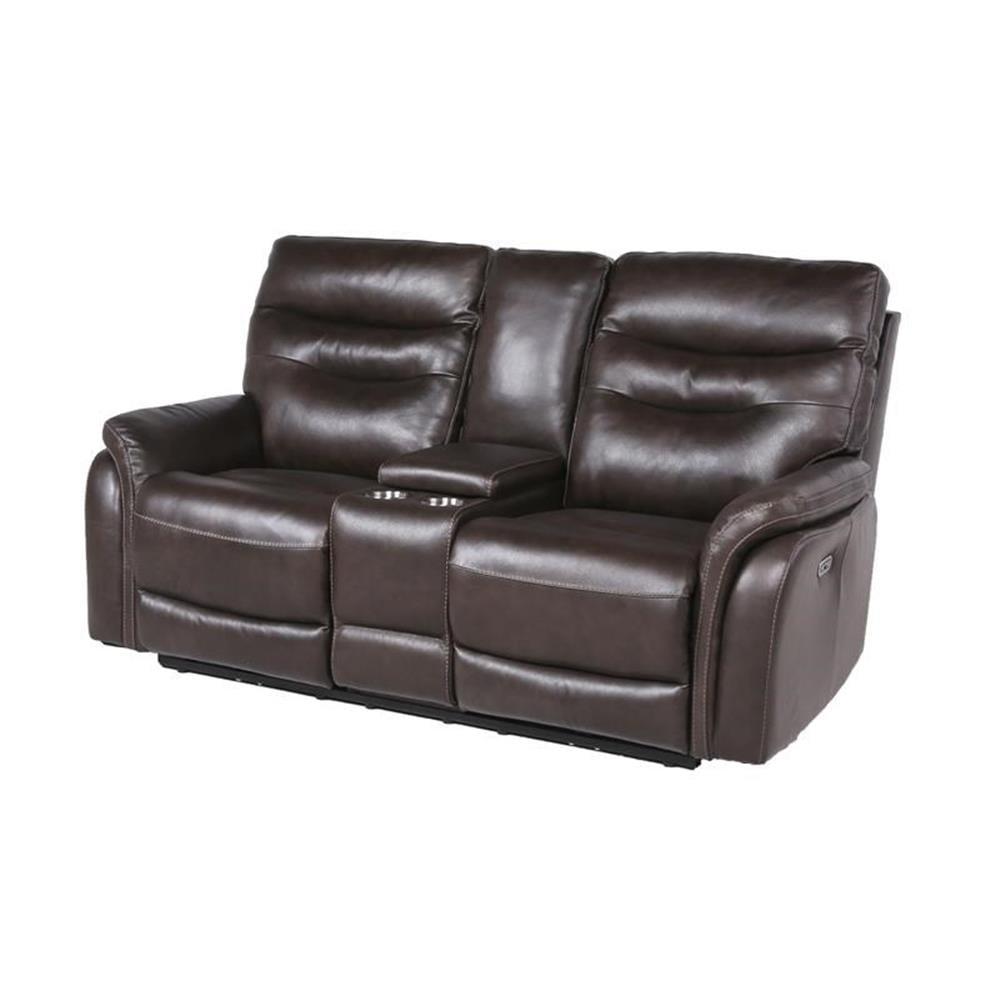 Fortuna Power Recliner Console Loveseat - Steve Silver Co. : USB Port, Center Storage