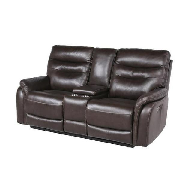 Fortuna Power Recliner Console Loveseat - Steve Silver Co. : USB Port, Center Storage