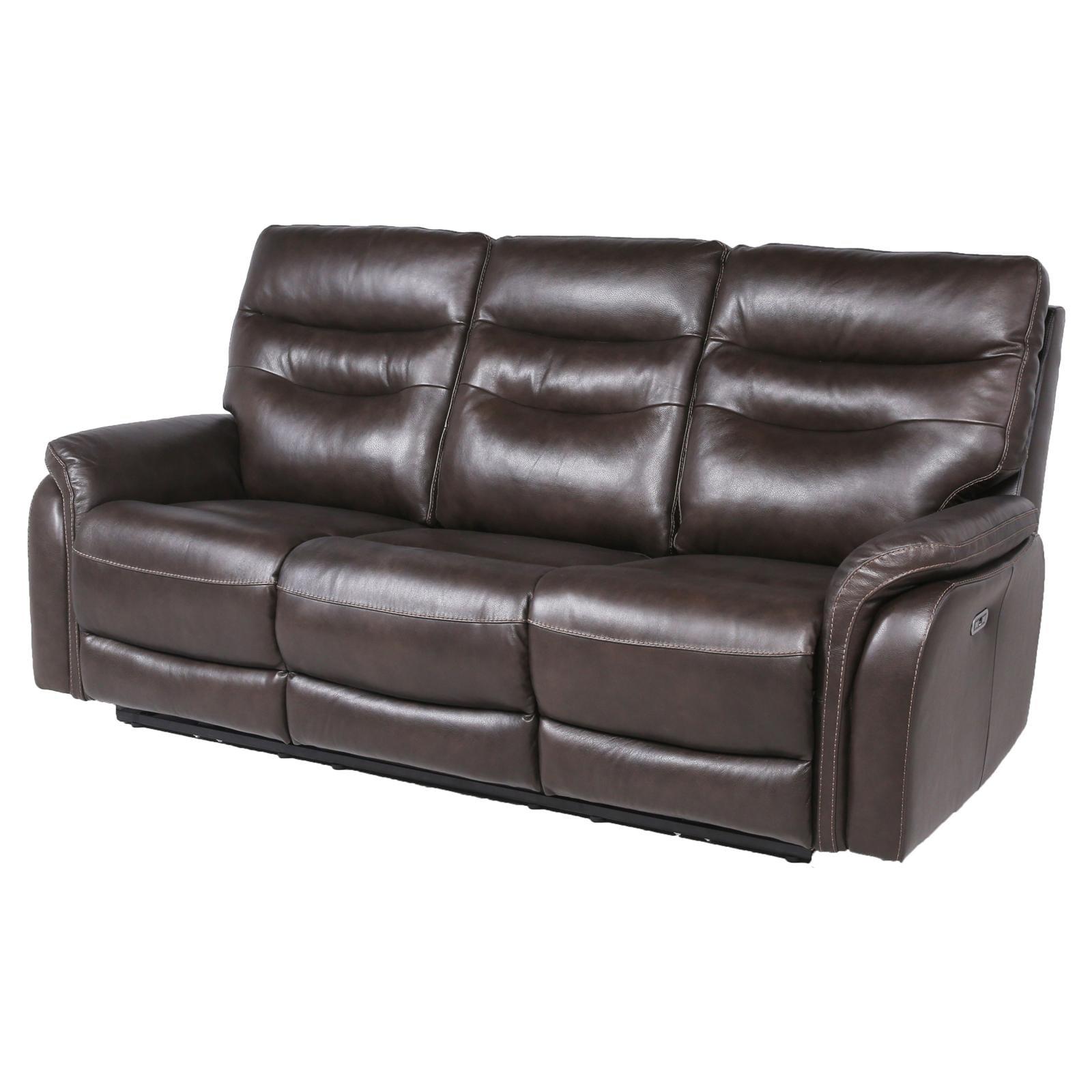 Fortuna Dark Brown Faux Leather Power Recliner Sofa