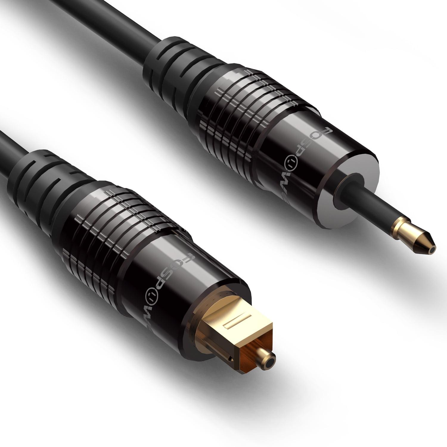 FosPower 24K Gold-Plated Toslink to Mini Toslink Cable - 10FT, S/PDIF Digital Optical  Audio Cable, Premium Fiber Core Optical Cable