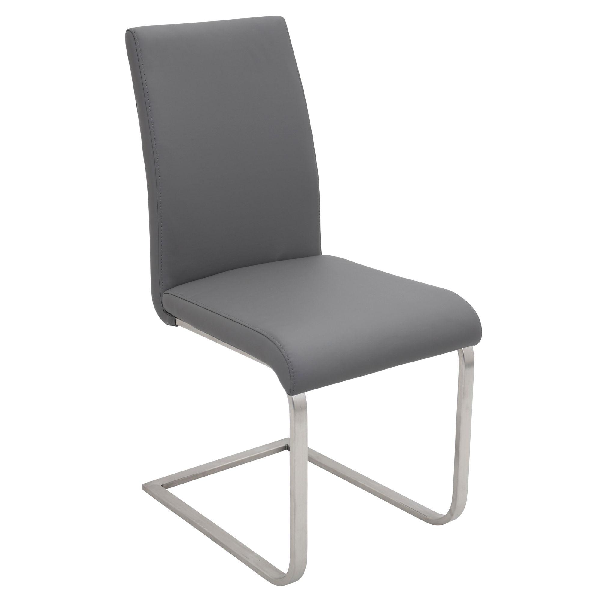 Gray Faux Leather Upholstered Parsons Side Chair