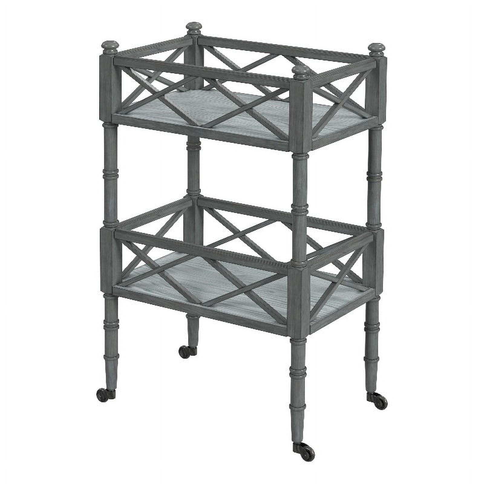 Foster Powder Gray 2 Tier Bar Cart