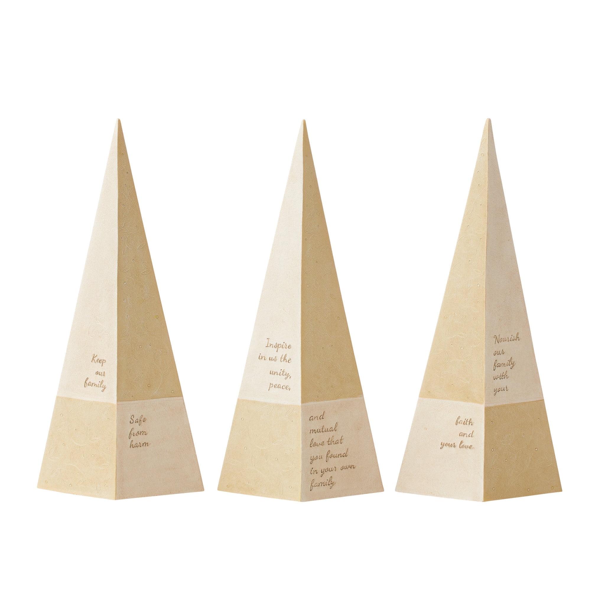 9.25" Beige Stone Resin Nativity Pyramid Figurine Set