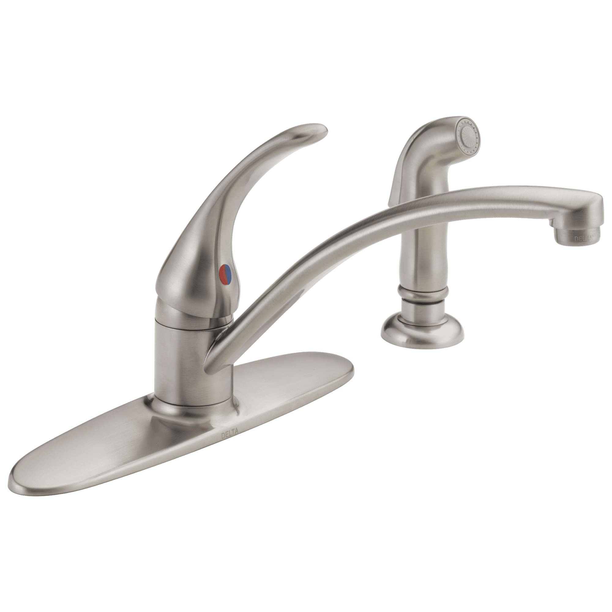 Foundations Single-Handle Kitchen Sink Faucet with Side Sprayer, 4-Hole Kitchen Faucet