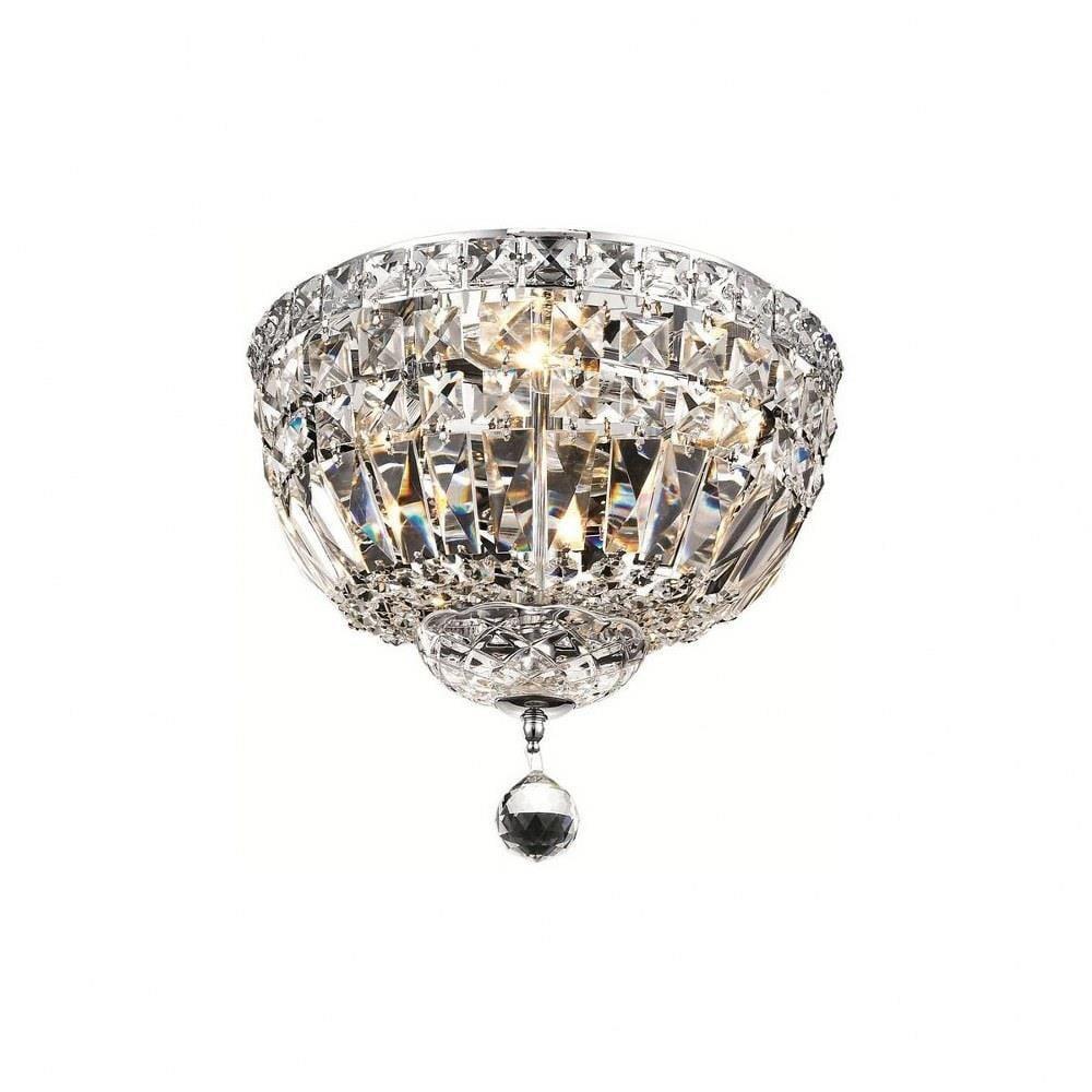 Elegant Lighting Tranquil 4 light Chrome Flush Mount Clear Royal Cut Crystal