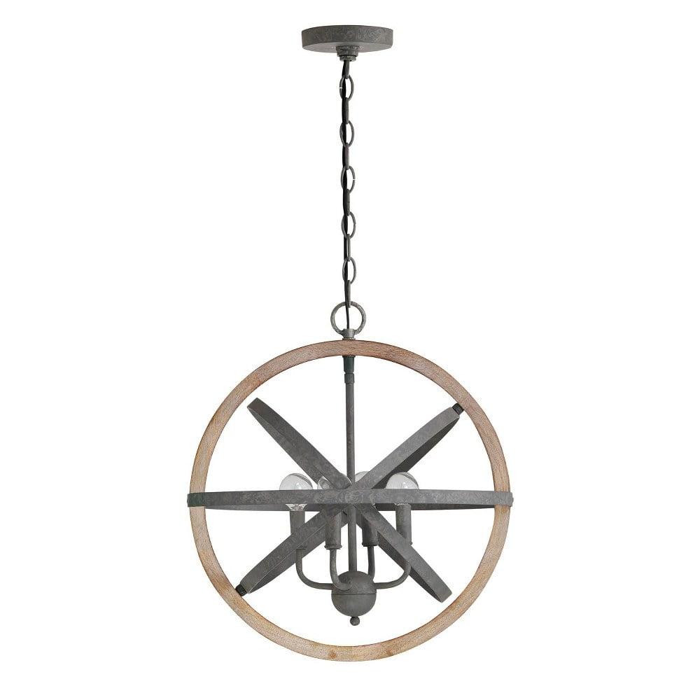 Capital Lighting Bluffton 4 - Light Pendant in  Iron/Wood