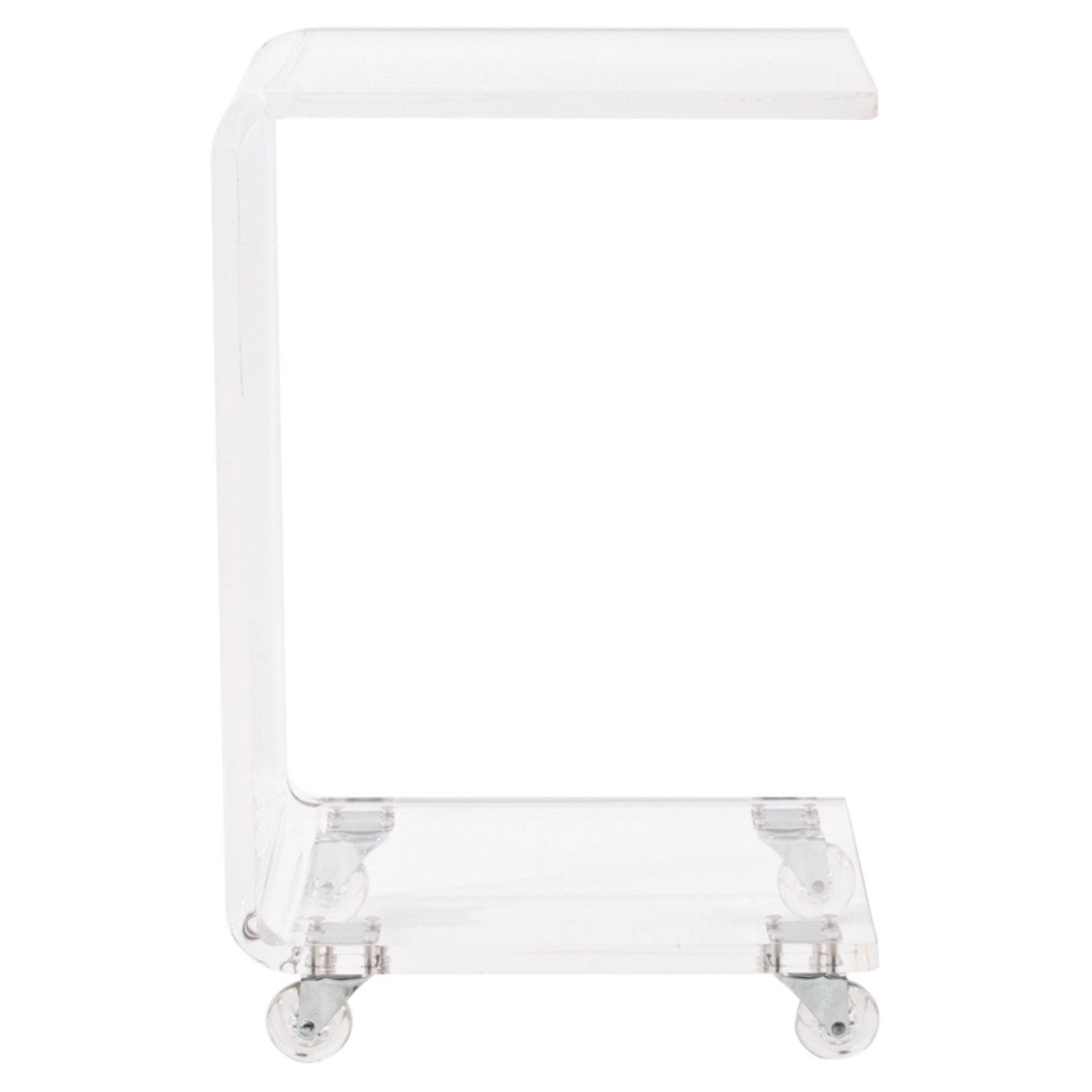 Sleek Urban Chic Clear Acrylic C-Shaped Accent Table