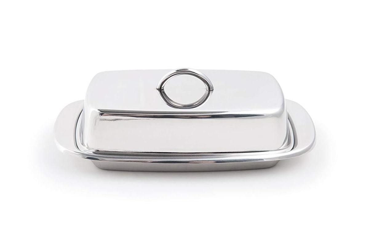Fox Run 6510 Classic Stainless Steel Butter Dish, Kitchen Dining, 2.75"x7.5"x4"