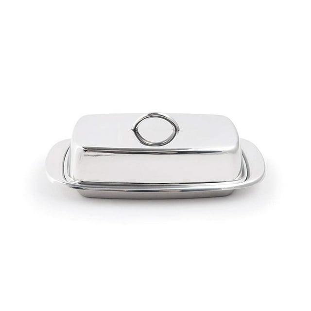Fox Run 6510 Classic Stainless Steel Butter Dish, Kitchen Dining, 2.75"x7.5"x4"
