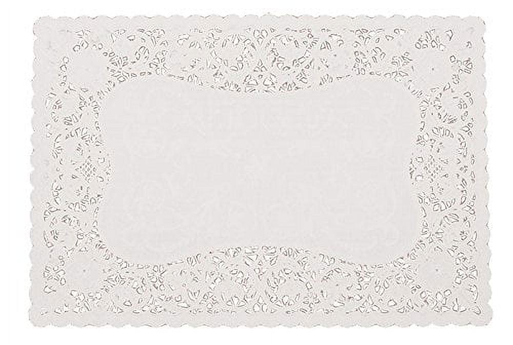 White Rectangular Lace Paper Doilies, 14.5" x 10", 12-Pack