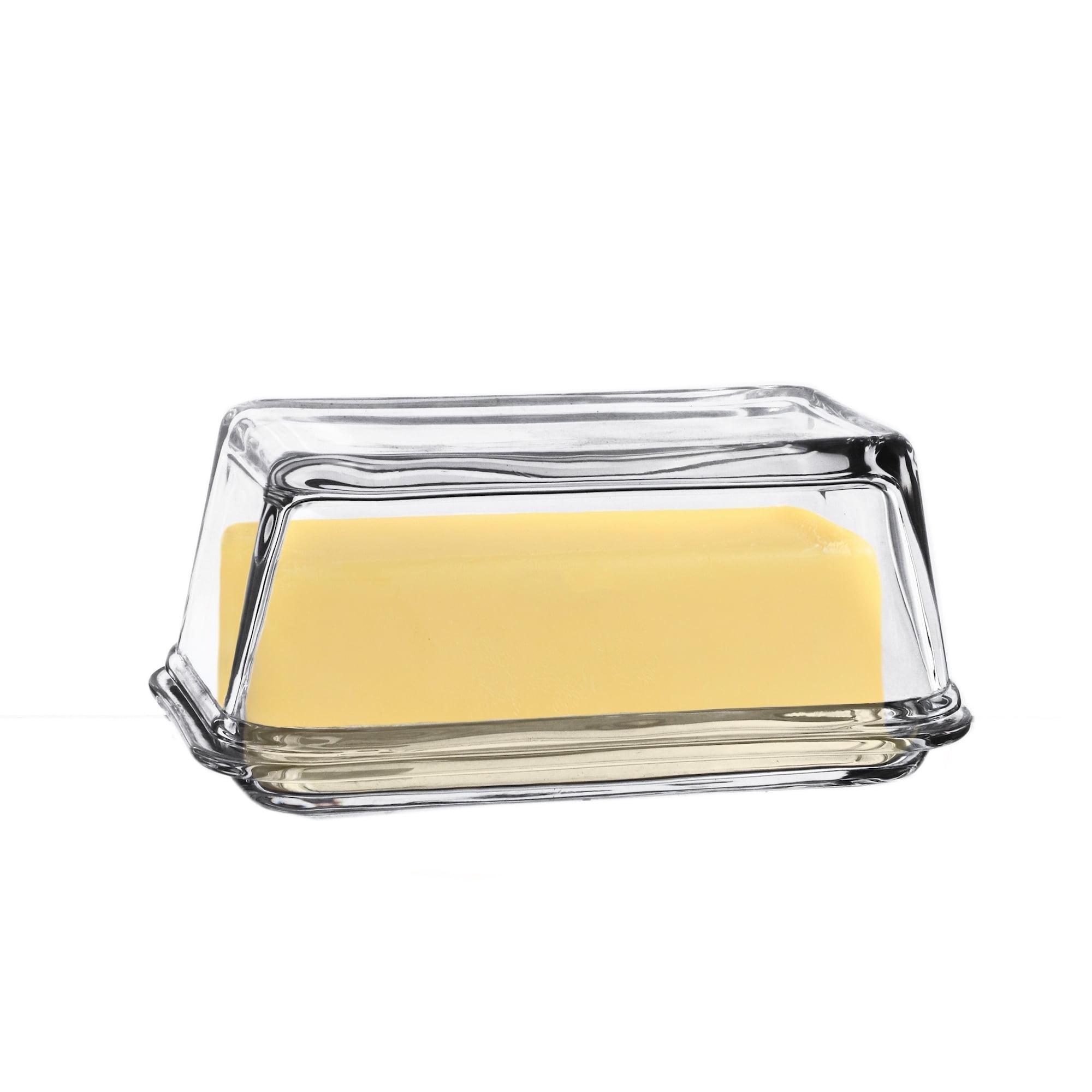 Fox Run Glass Butter Dish With Cover, For The Counter or Refrigerator