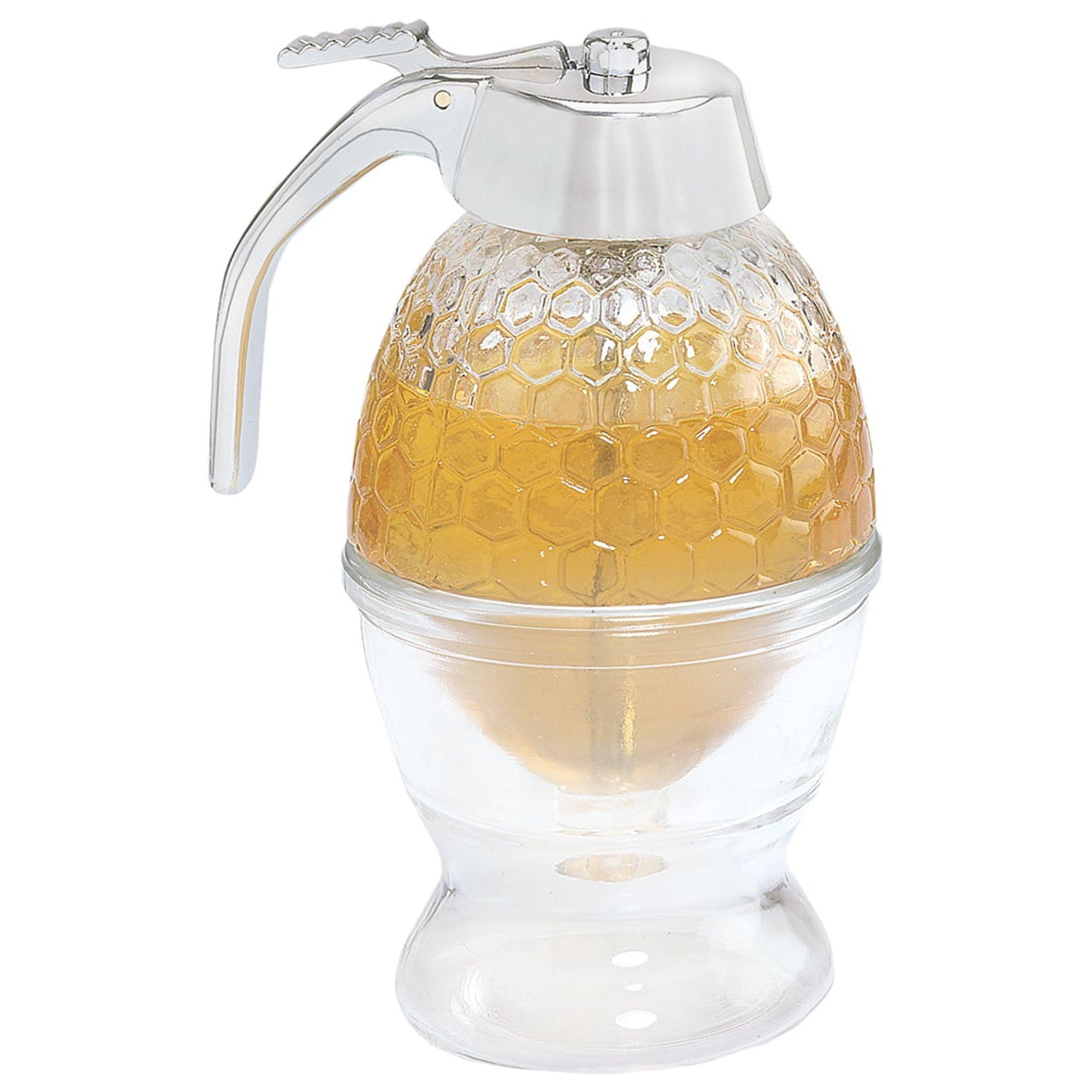 Fox Run Honey and Syrup Dispenser, Glass, 3.25" x 4" x 6"