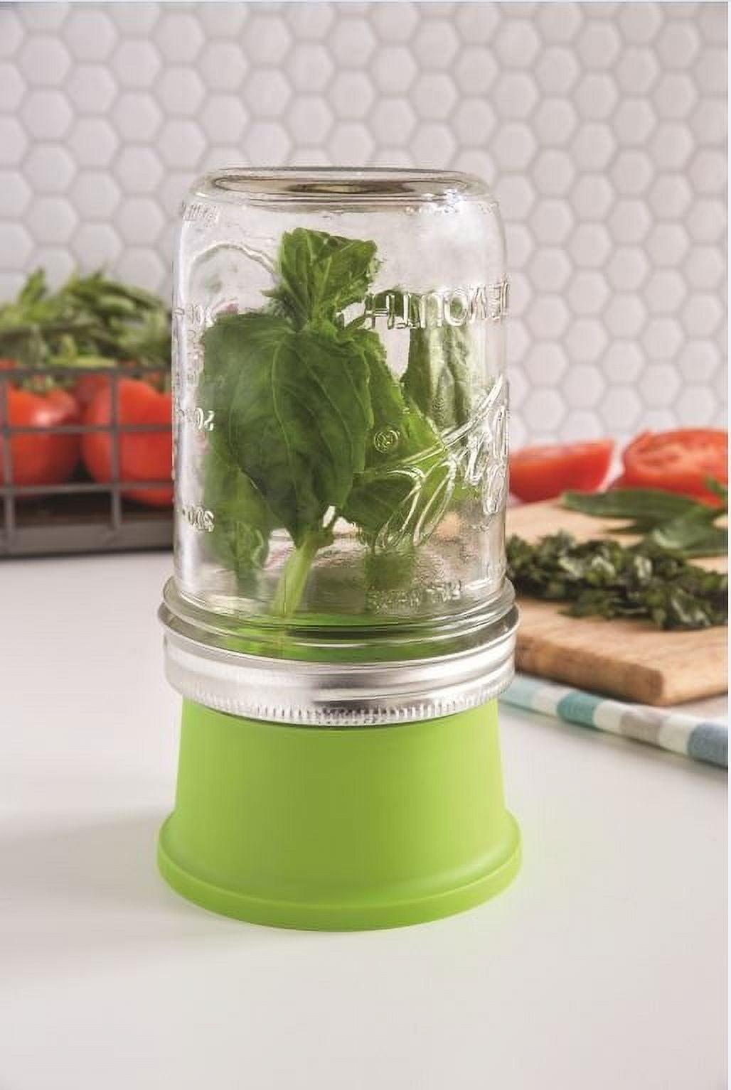 Green BPA-Free Plastic Herb Saver Lid for Wide Mouth Mason Jars