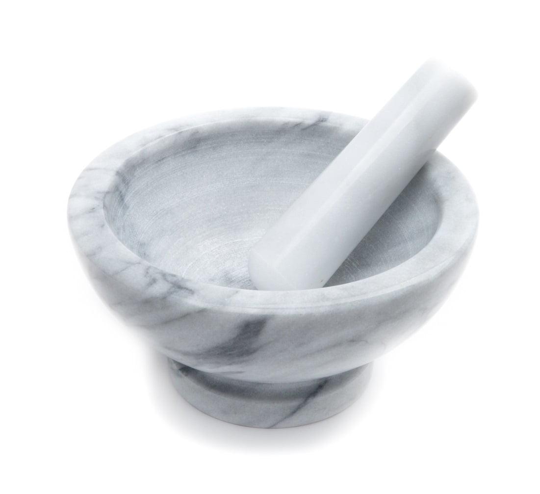 Large White Marble Mortar and Pestle for Kitchen