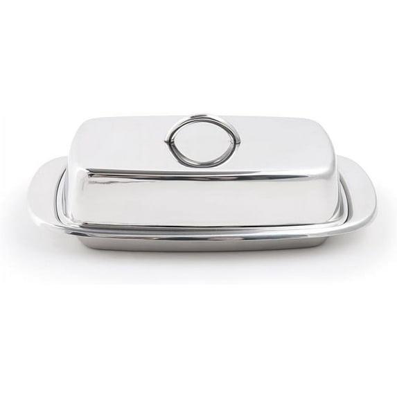 Fox Run 6510 Classic Stainless Steel Butter Dish, Kitchen Dining, 2.75"x7.5"x4"