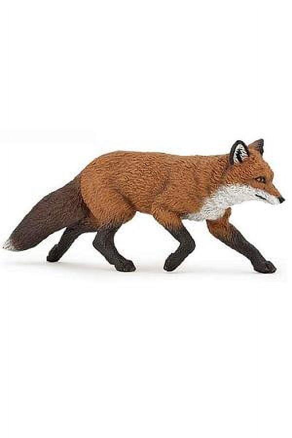 Hand-Painted Brown and White Fox Figurine