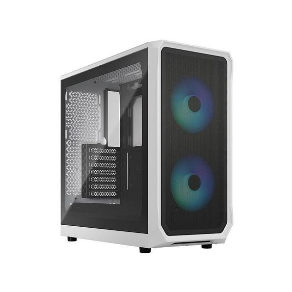 Fractal Design Focus 2 RGB White ATX mATX Mini ITX Clear Tinted Tempered Glass Mid Tower Computer Case
