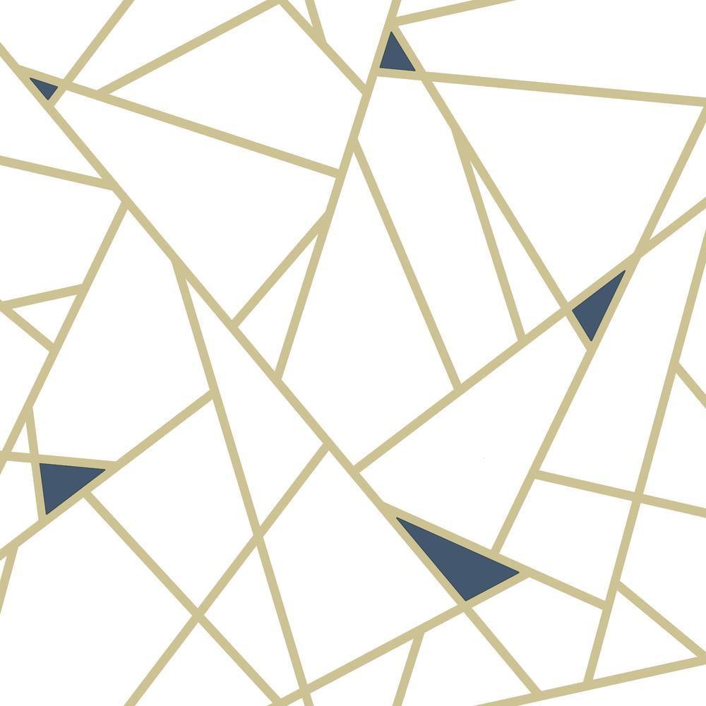 RoomMates Fracture Gold Peel and Stick Wallpaper: Removable Vinyl, Geometric Abstract, Modern Decor, 28.18 Sq Ft Coverage