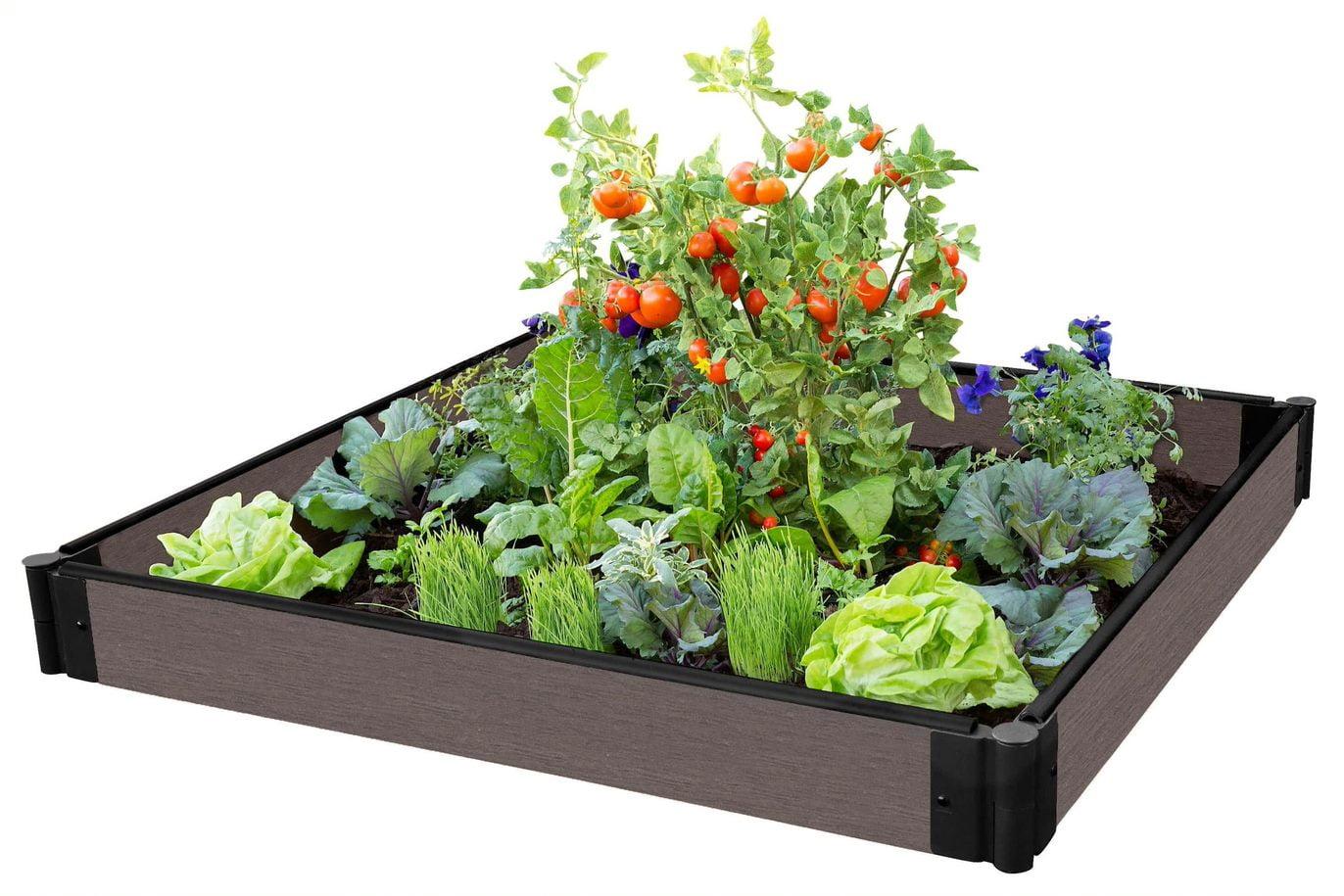 Weathered Wood Composite Raised Garden Bed 4' x 4' x 5.5"