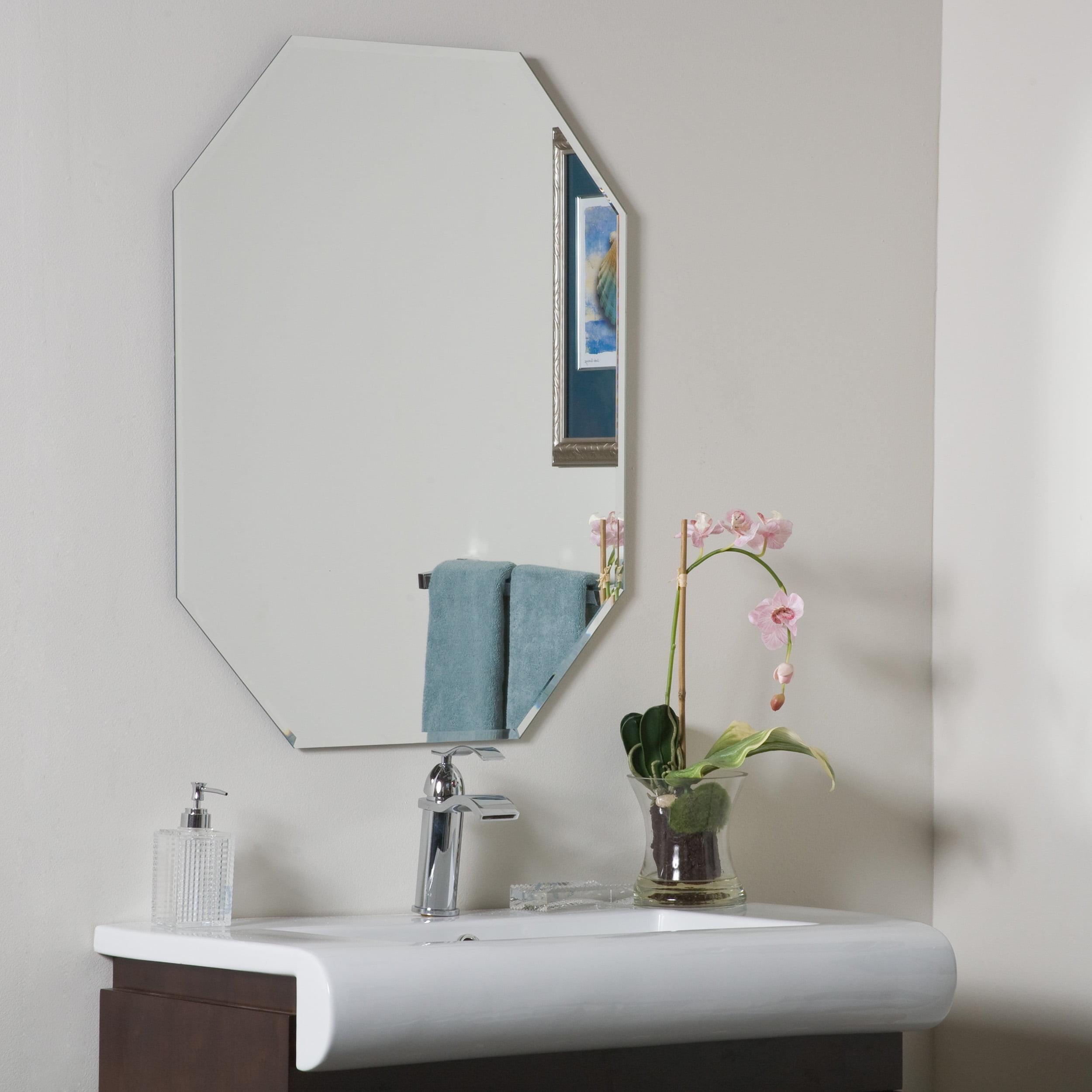 Elegant Octagonal Frameless Beveled Vanity Mirror