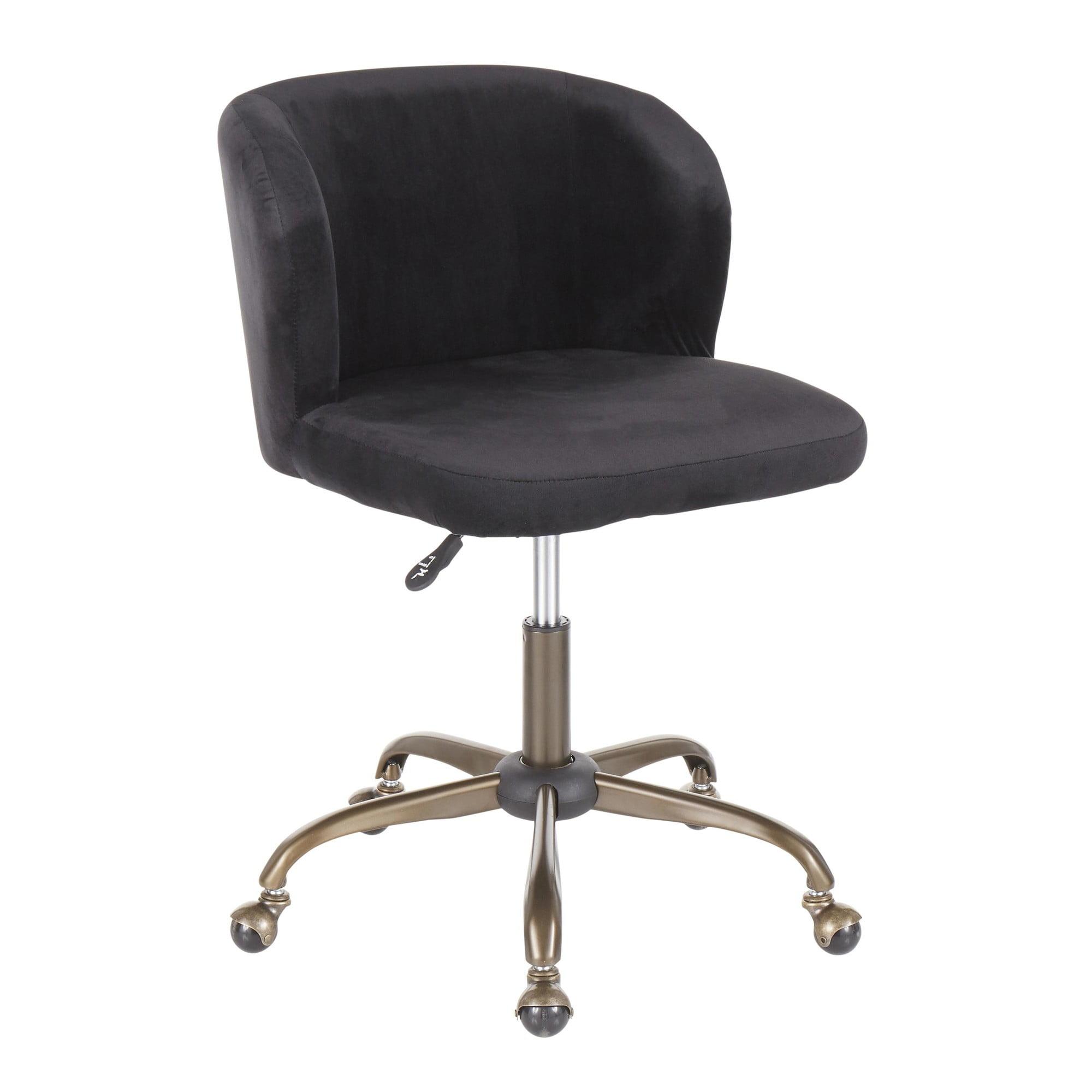 Fran 23" Contemporary Swivel Task Chair in Black Velvet