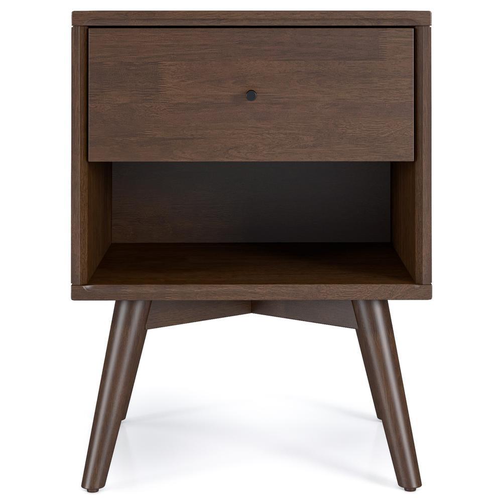 Walnut Mid Century Modern 1-Drawer Nightstand