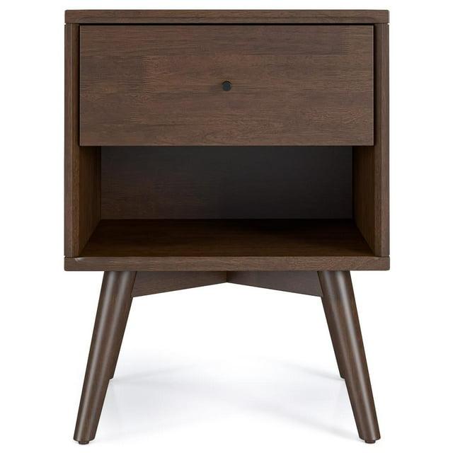 Francesca Mid Century Walnut Solid Wood Nightstand Bed Side Tables with 1 Drawer