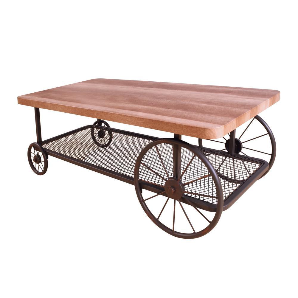 Sofa Table Wheel Table with Bottom Shelf & Easy Mobility, Wooden Table Bedside Table End Table Side Table for Bedroom Living Room Office, Dinning Table for Kids Teens Adults, Oak Table