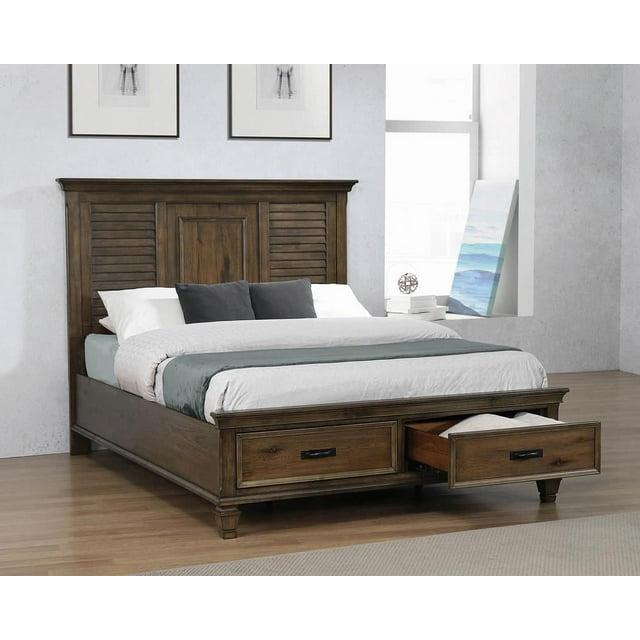 Franco 5-piece Eastern King Storage Bedroom Set Burnished Oak