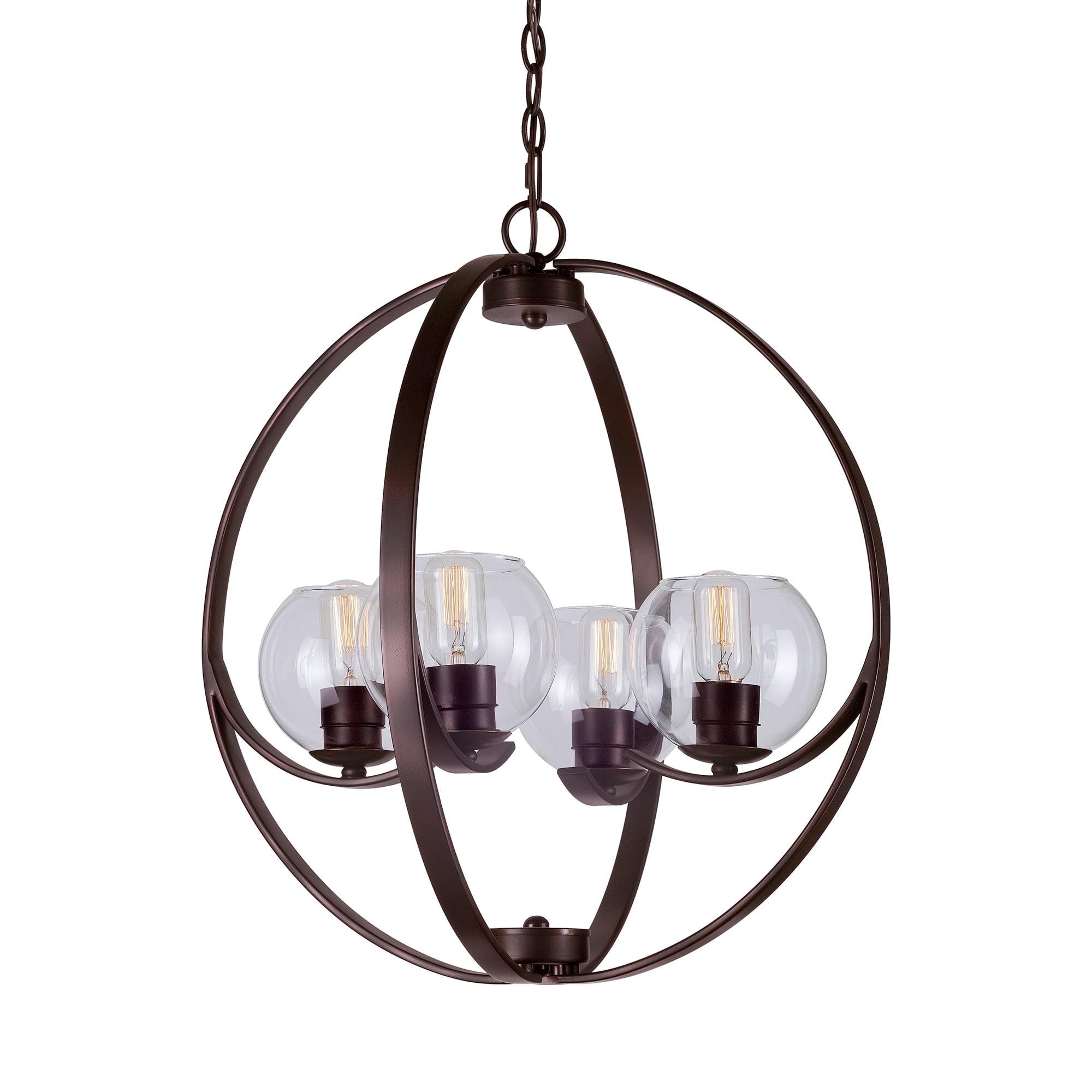 Frankie Antique Bronze Orb Chandelier with Clear Glass Shades