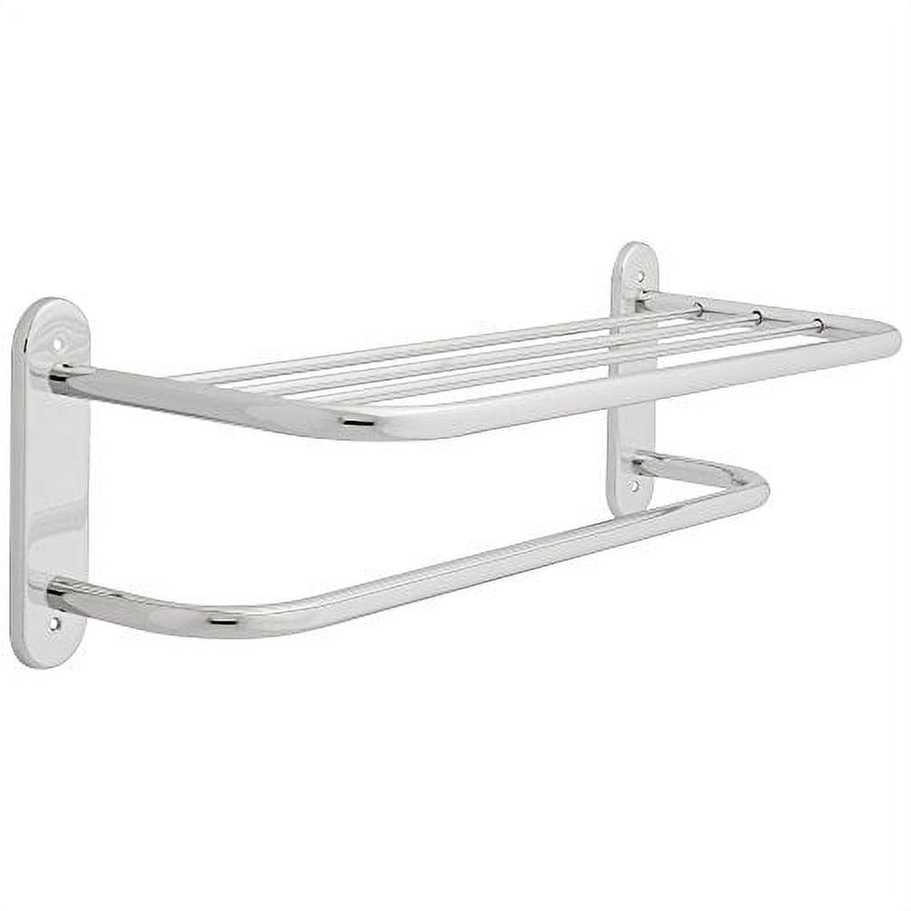 Chrome Wall Mounted Commercial Towel Shelf with Bar