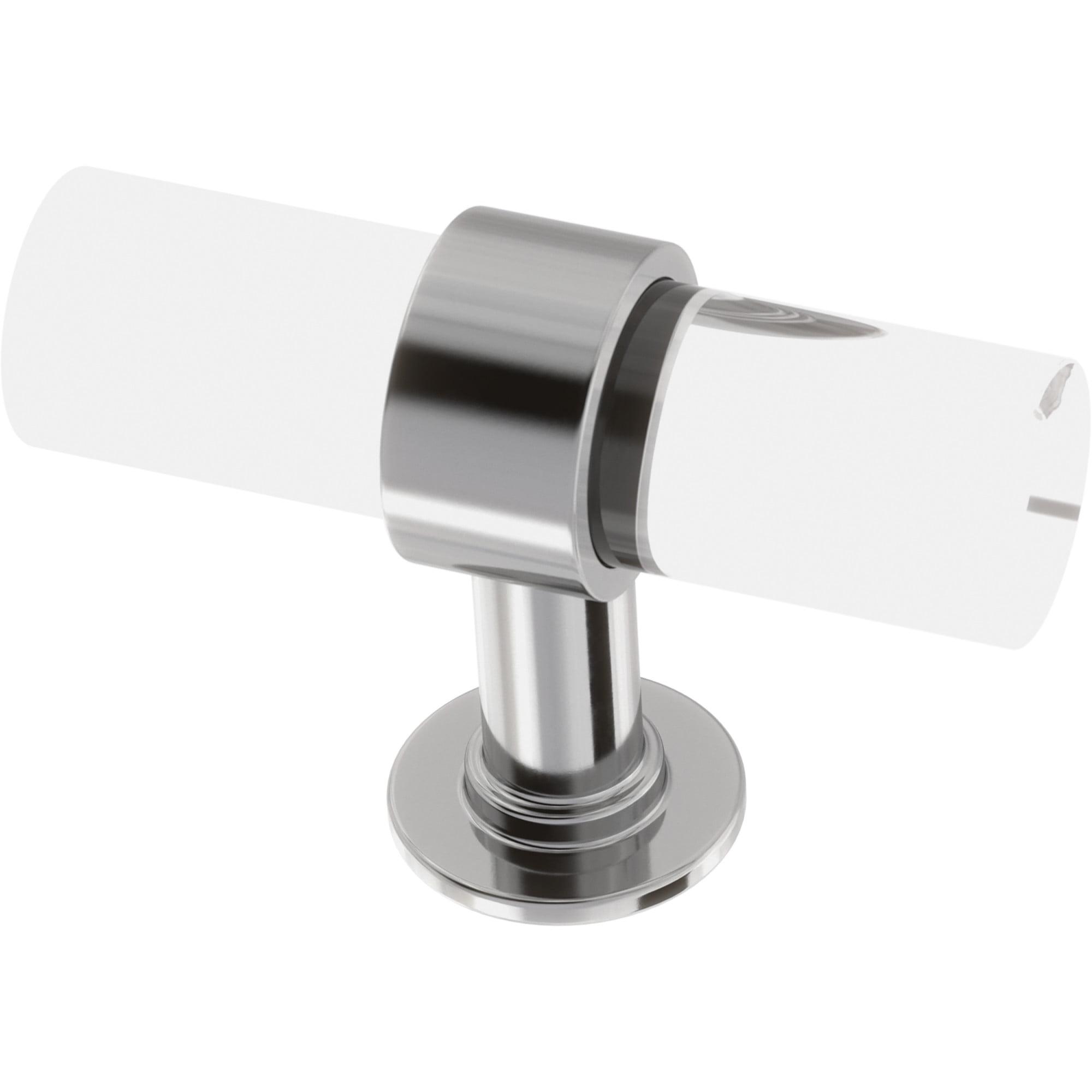 Chrome and Clear Acrylic T-Handle Bar Knob Set